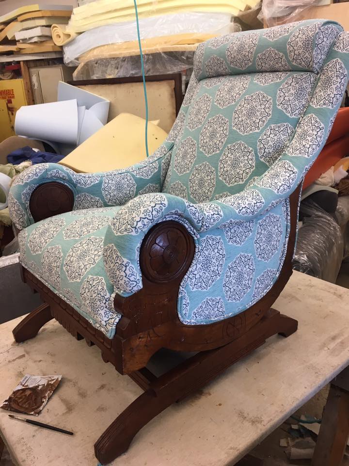 JL Interior Upholstery craftsman at work